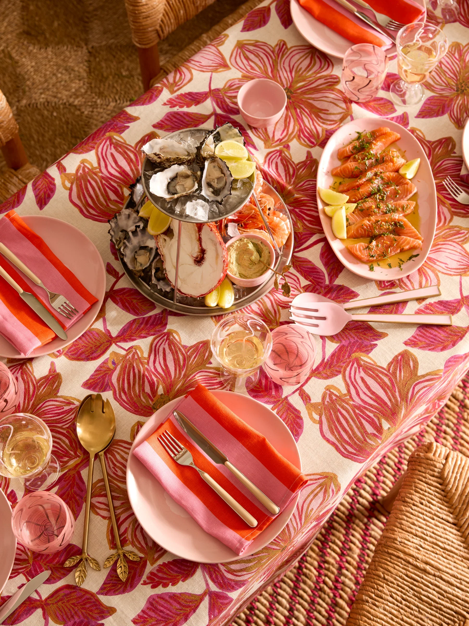 Azalea Pink Linen Tablecloth - Image 2