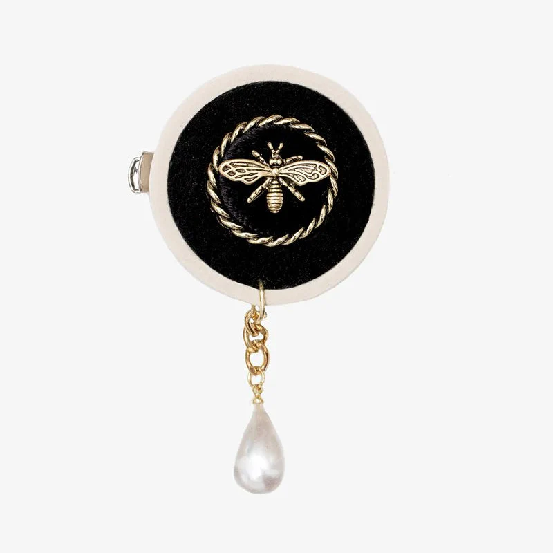 Bee & Pearl Drop Brooch