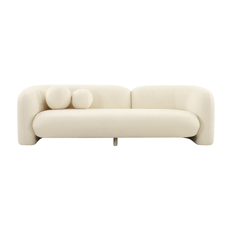 Seattle 3 Seater Couch - White Boucle
