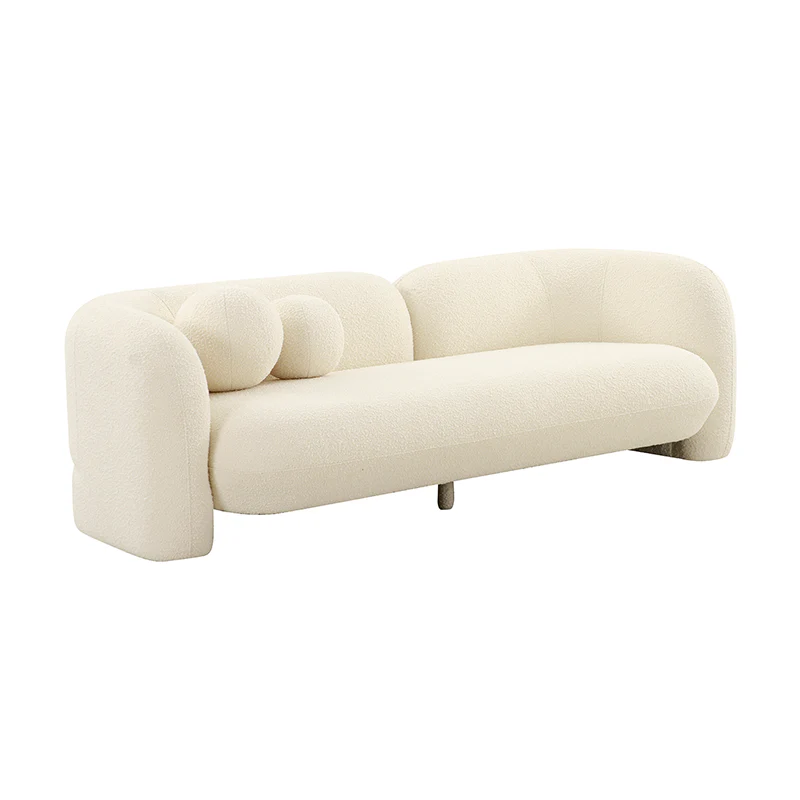Seattle 3 Seater Couch - White Boucle - Image 2