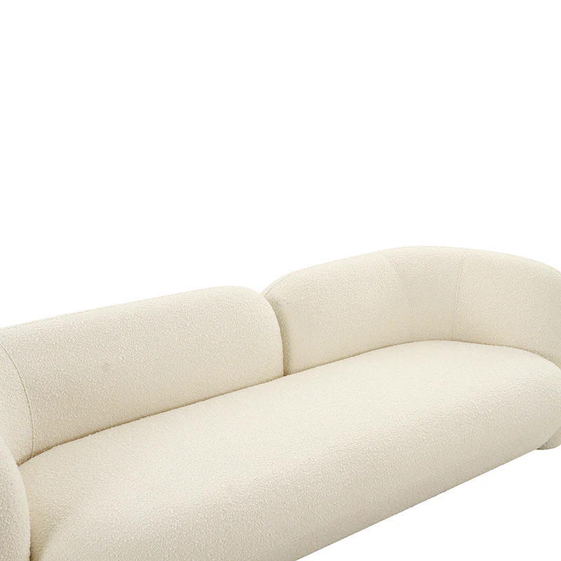 Seattle 3 Seater Couch - White Boucle - Image 4
