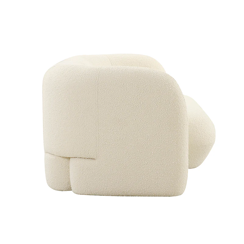 Seattle 3 Seater Couch - White Boucle - Image 5