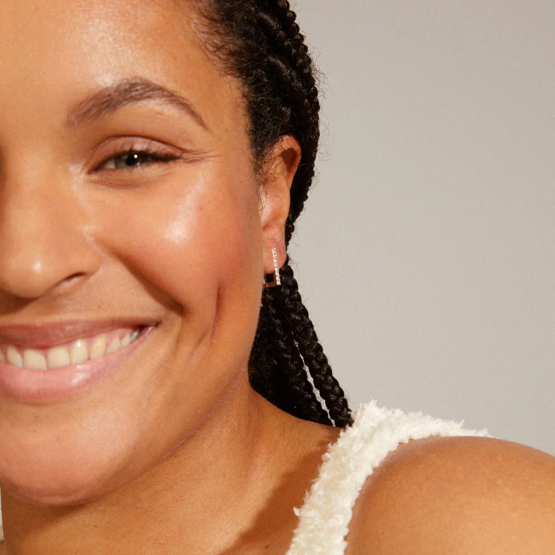 Coby Crystal Square Hoop Earrings - Image 2
