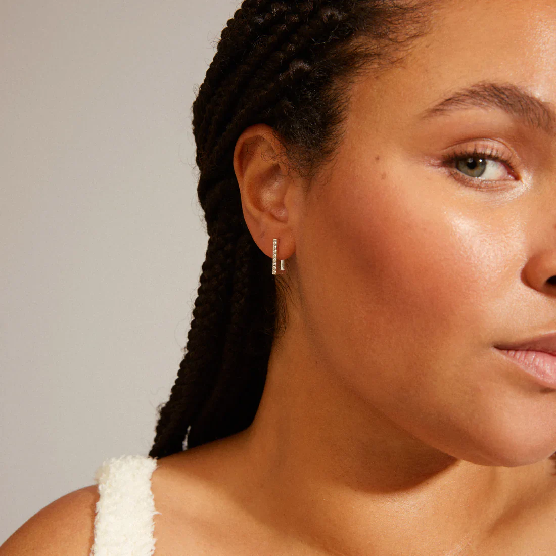 Coby Crystal Square Hoop Earrings - Image 3