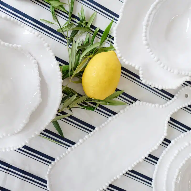 Melamine Pearl Platter Handle 42cm - White - Image 2