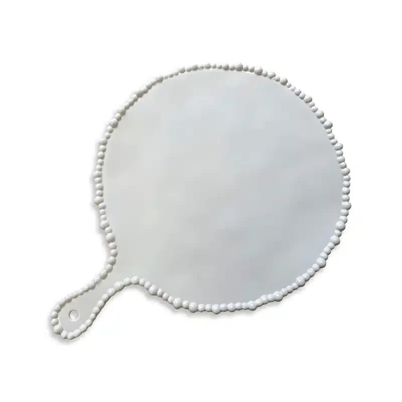Melamine Pearl Platter Handle Round - White