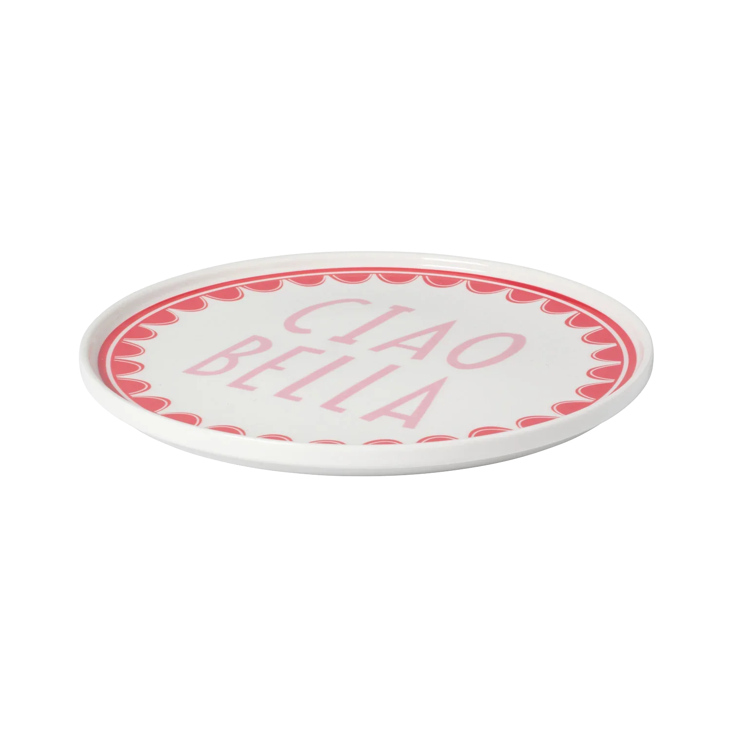 Ciao Bella Plate Red Scallop Boarder - Image 2