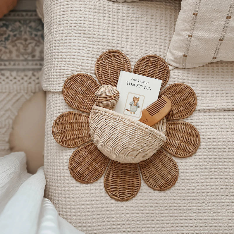 Rattan Daisy Wall Basket - Image 2