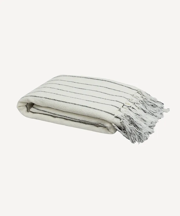 Striped Linen Cotton Bed Cover - Image 3