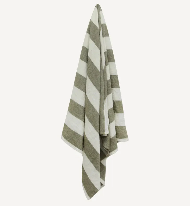 Striped Tablecloth Olive