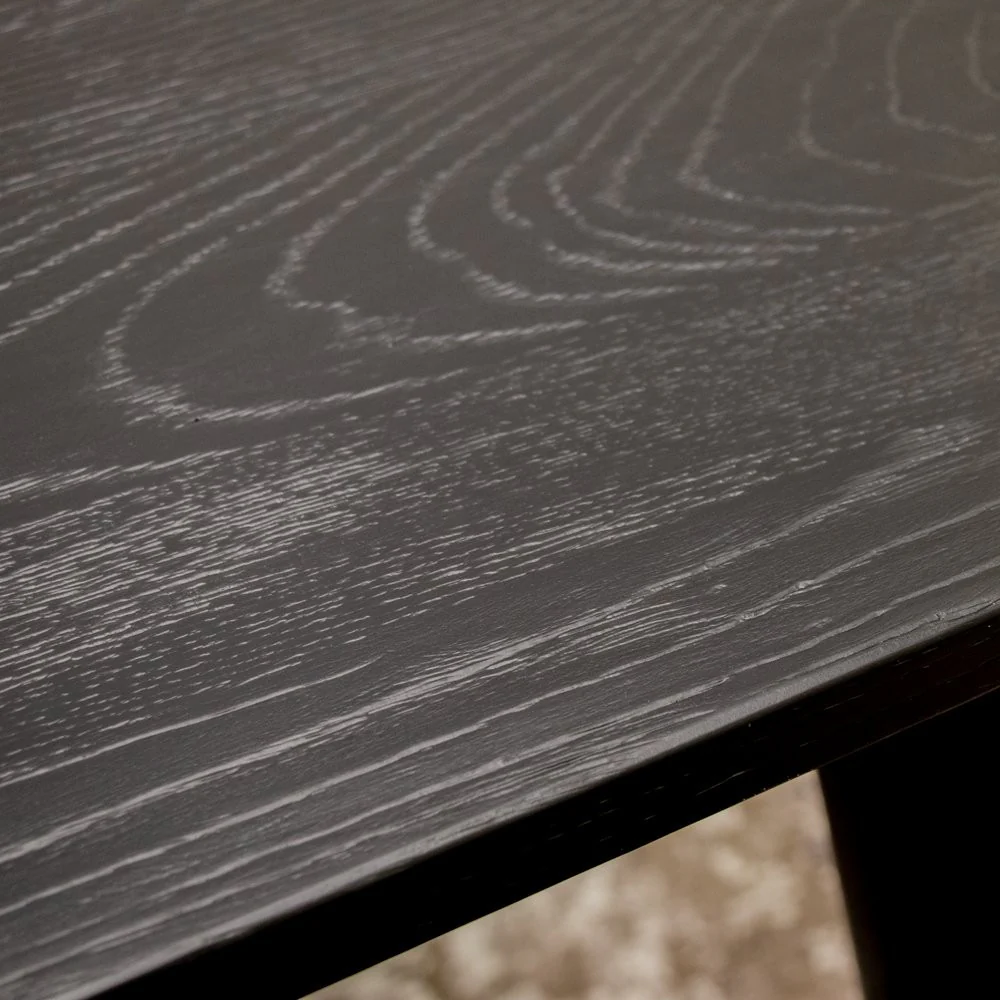 Vaasa Oak Dining Table - Matt Black - Image 3