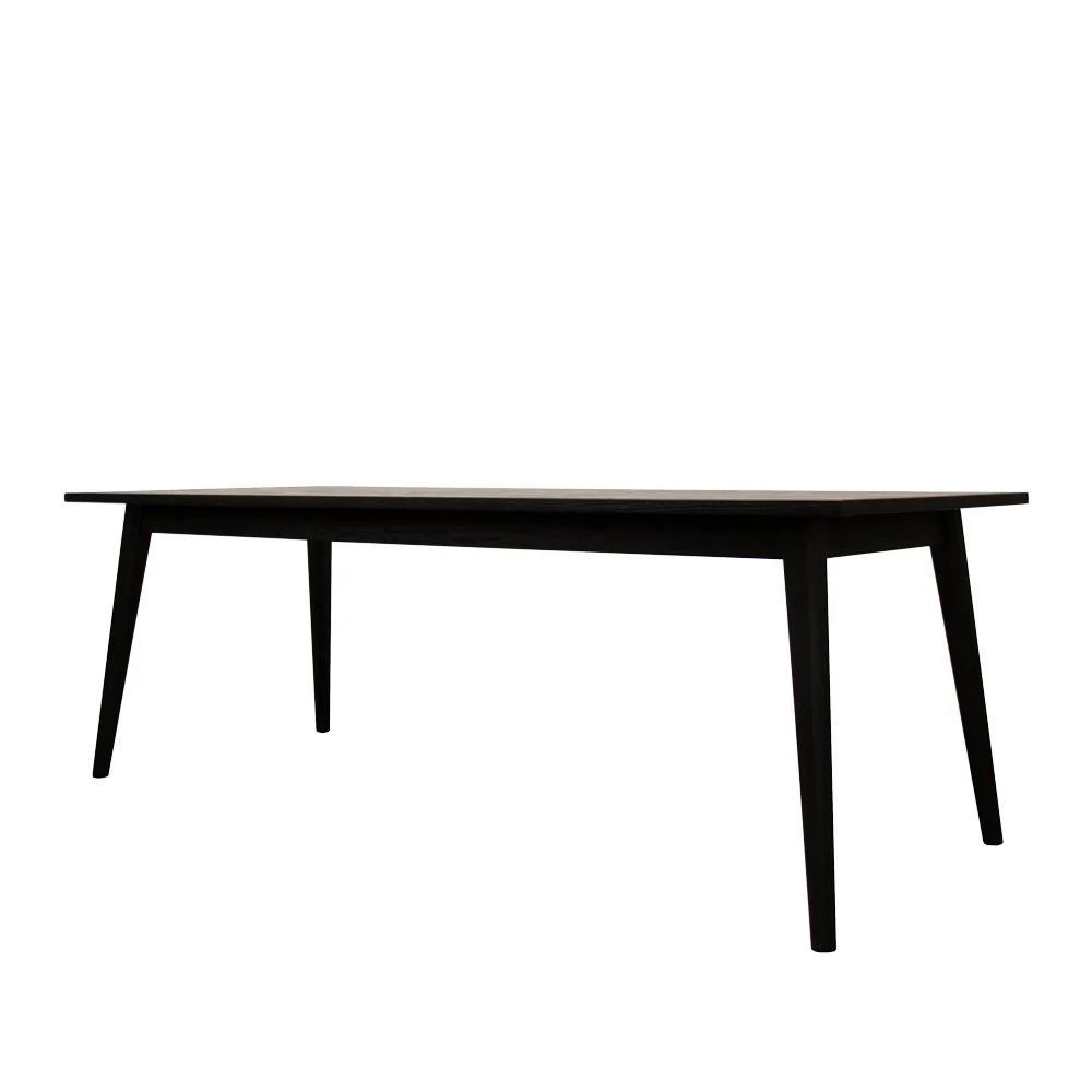 Vaasa Oak Dining Table - Matt Black - Image 5