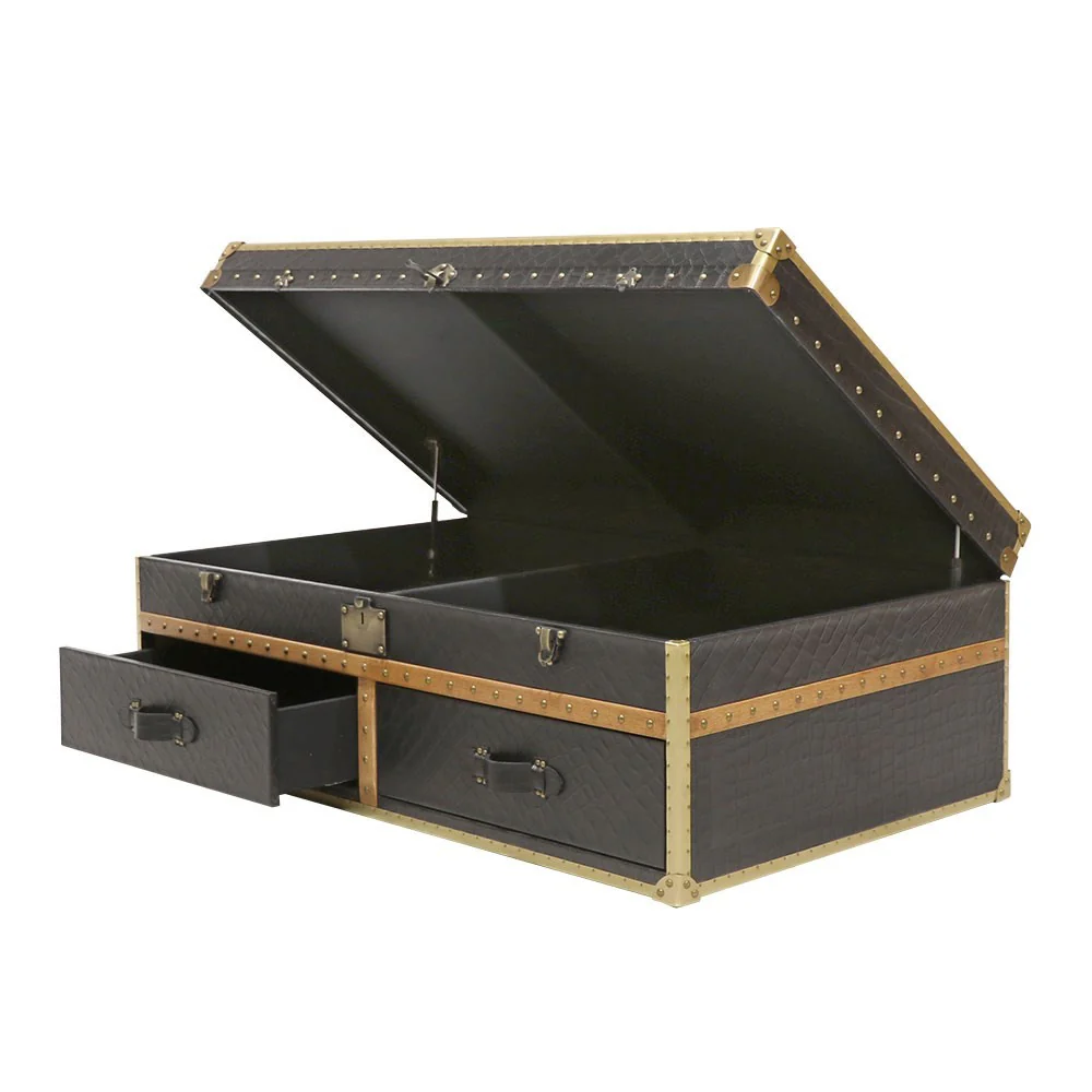 Voyager Trunk Coffee Table - Aged Black - Image 2