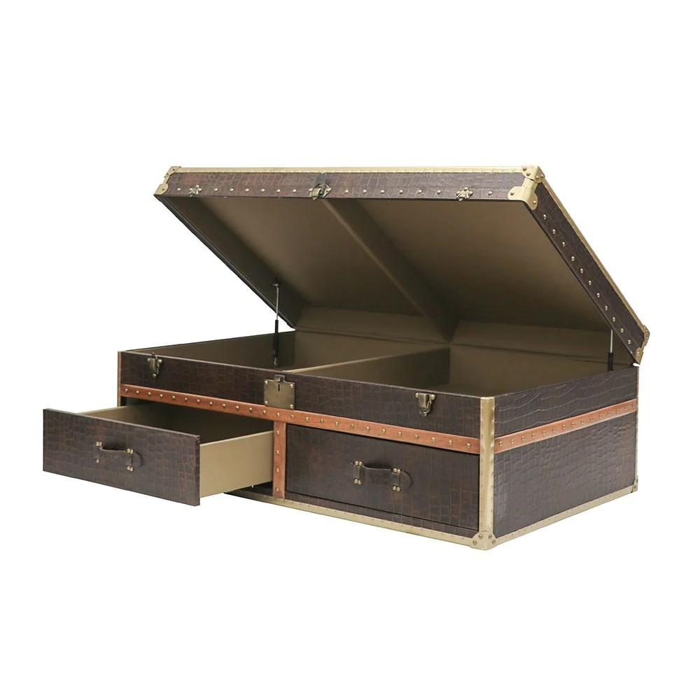 Voyager Trunk Coffee Table - Aged Brown - Image 2