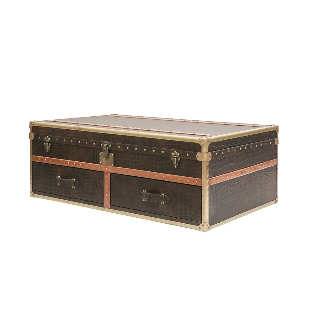 Voyager Trunk Coffee Table - Aged Brown - Image 3