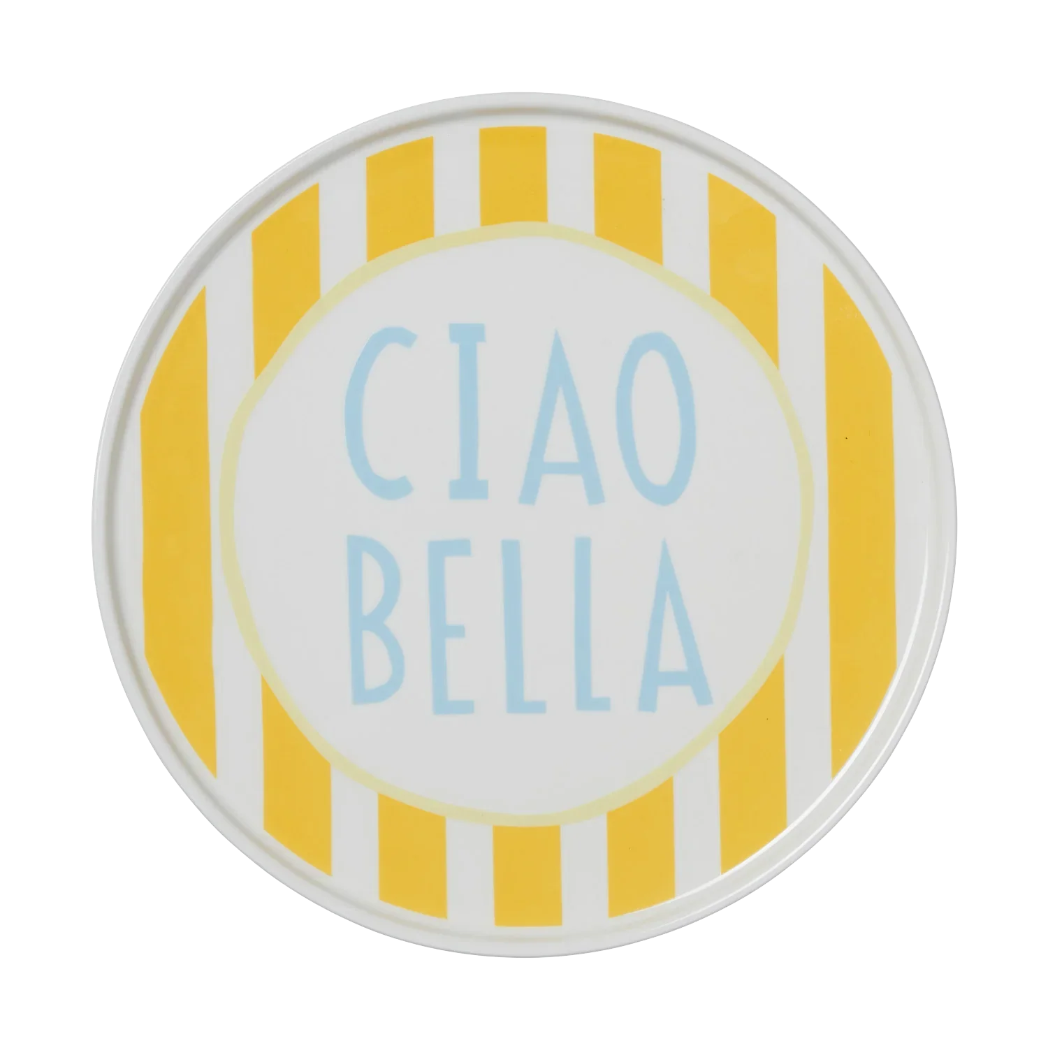Yellow Stripe Ciao Bella Plate